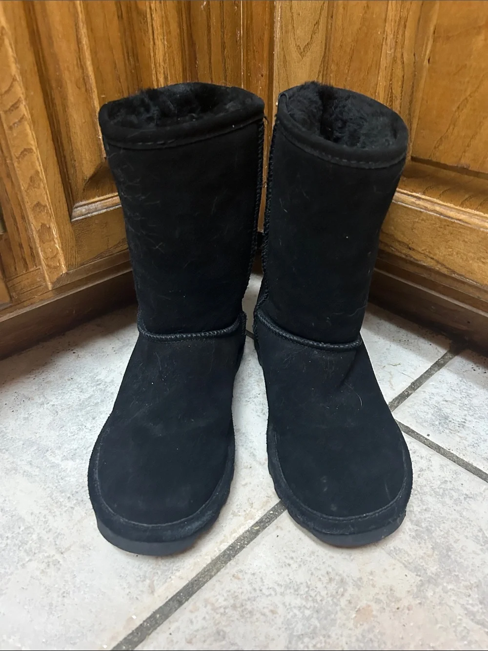 Bearpaw Black Suede Winter Boots